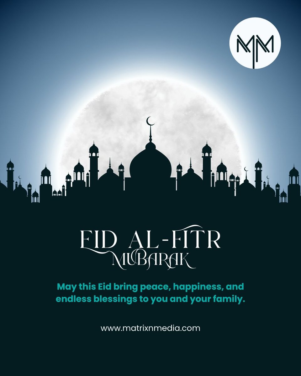 MatrixMediaSol's tweet photo. Eid Mubarak! 🌙

May this beautiful occasion of Eid al-Fitr fill your life with peace, prosperity, and endless joy.
Wishing you and your loved ones a joyous and blessed Eid!

#EidMubarak #EidAlFitr #MatrixMedia #FestiveGreetings #PeaceAndProsperity #JoyAndBlessings #HappyEid https://t.co/8flHCKRH6m