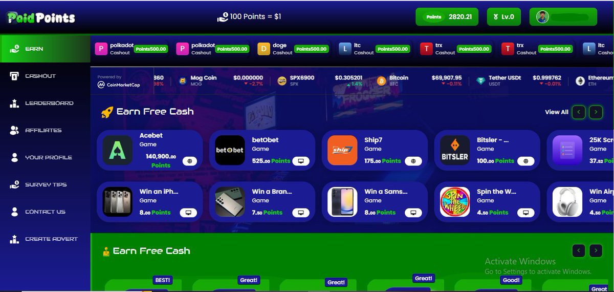 PaidPoints.com: Play Games & Take Surveys For Cash tweet media