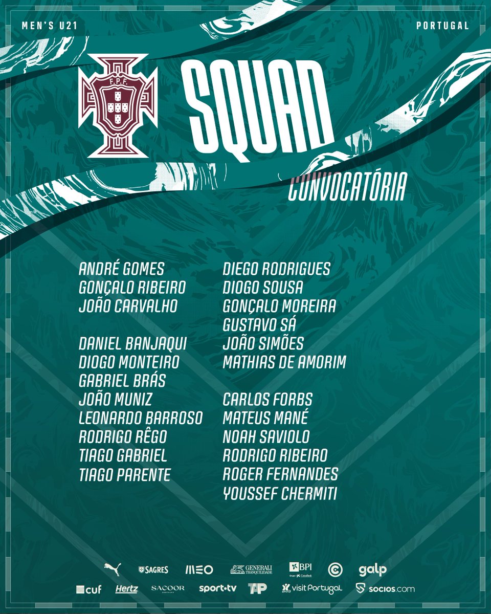 selecaoportugal's tweet photo. 💬 𝗠𝗲𝗻𝘀𝗮𝗴𝗲𝗺 𝗡𝗼𝘃𝗮: A primeira convocatória de 2026 dos Sub-21 👀🇵🇹

🔗 𝗦𝗔𝗕𝗘 𝗠𝗔𝗜𝗦 👉 https://t.co/NuEHEXa7Oa

#VaiDarPortugal | #U21EURO https://t.co/9Iceko8x33