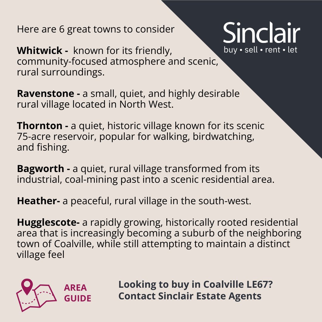Sinclair_EA's tweet photo. 👀 Eyeing Coalville? Choose your town! LE67 guide >> https://t.co/8CnJFXjWQ4 📞 01530 838338 ✉️ coalville@sinclairestateagents.co.uk #LeicestershireHomes #SinclairEstateAgents #ThinkingOfBuying #PropertySurvey #MoveWithSinclair #Buy #Sell #Let #Rent https://t.co/HrDmUWCx33