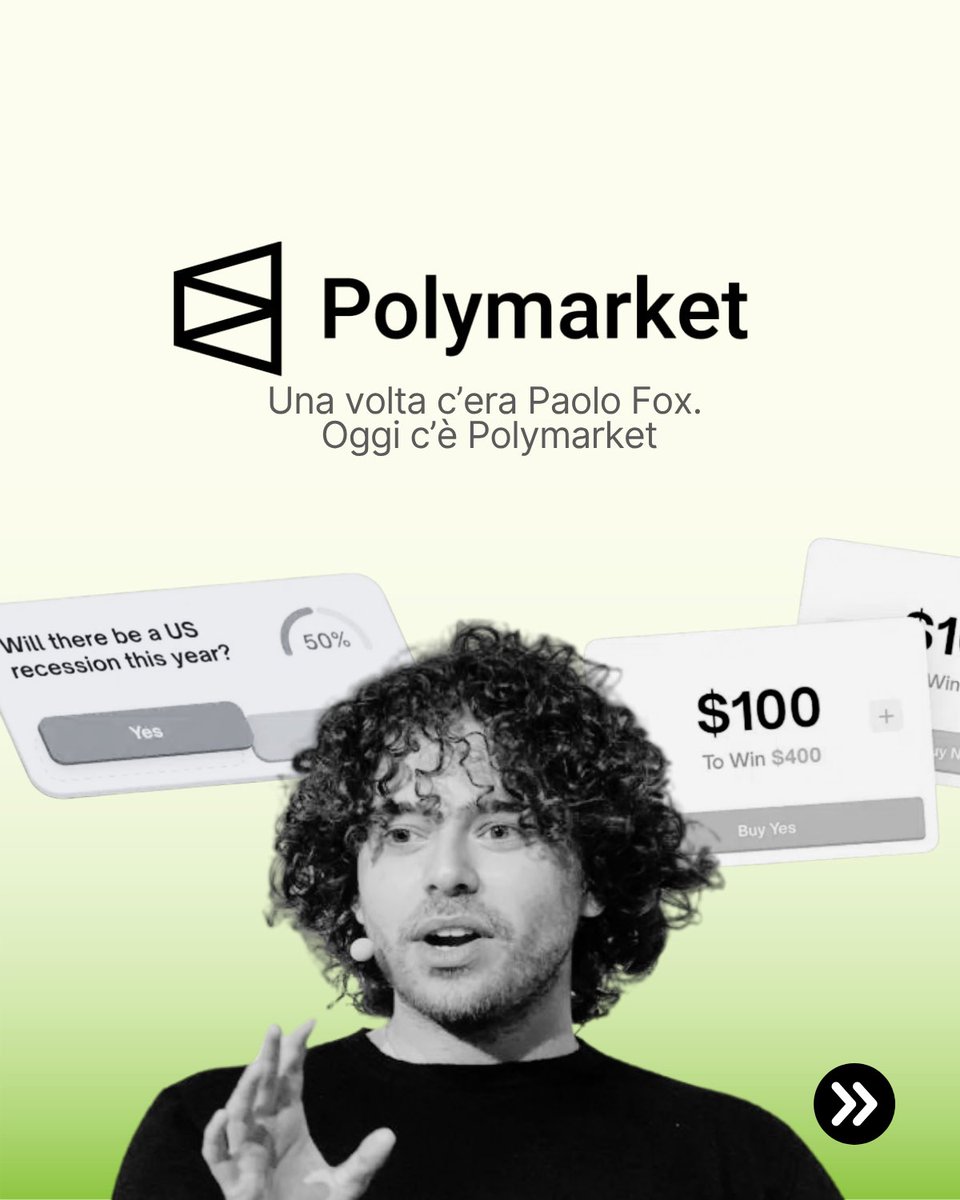 LorenzoCapone's tweet photo. I prediction markets non prevedono il futuro. Prevedono cosa crede la gente quando mette i propri soldi sul tavolo.

Nel carosello ti spiego il meccanismo.
Nel video completo sul mio canale YouTube ti racconto la storia intera: la growth strategy in tre mosse, la Balena Francese che ha guadagnato 80 milioni in una notte, la multa della CFTC, la mossa da 112 milioni per rientrare negli USA, e il lato oscuro che nessuno ti racconta.

Cercalo su YT🫡