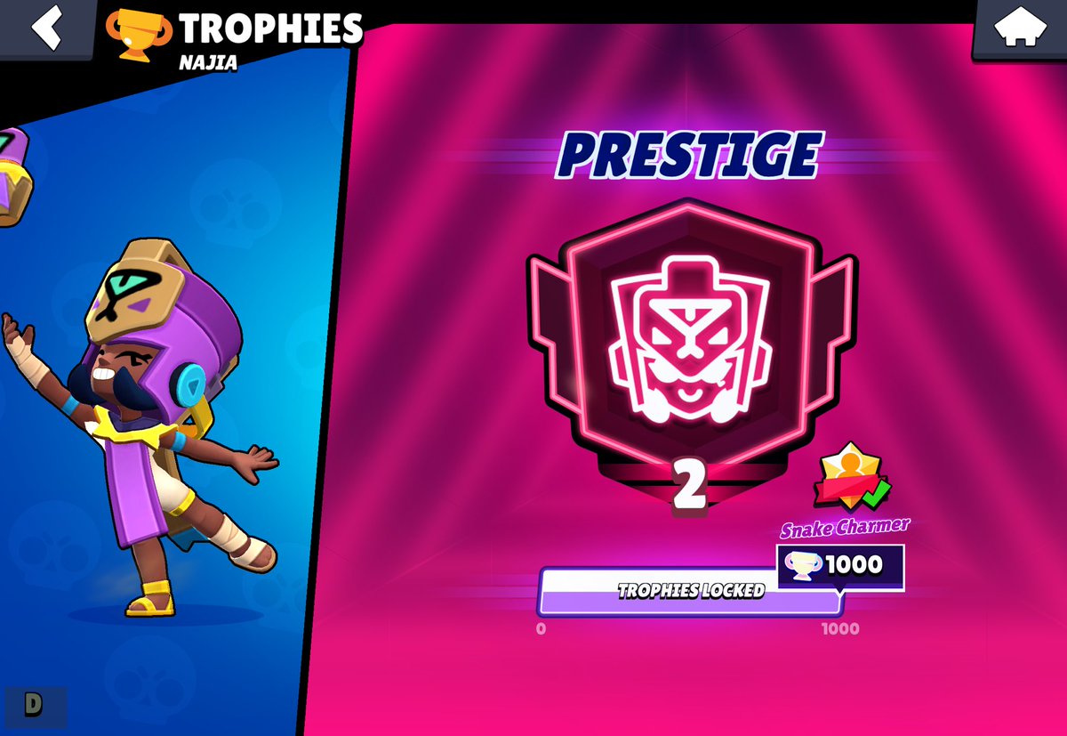 SpenLC's tweet photo. Najia prestige 2! Really cool designed brawler but also surprised how easy it is to hit with auto-aim :o some really interesting mechanics but as expected she’s S Tier 👌 https://t.co/cDNWINY0b9
