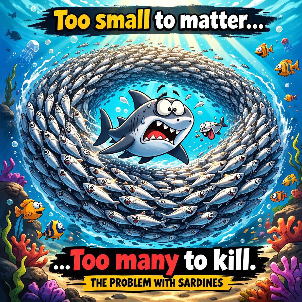 Small to matter, but too many to kill $SARDINE

dexscreener.com/solana/555bcYK…