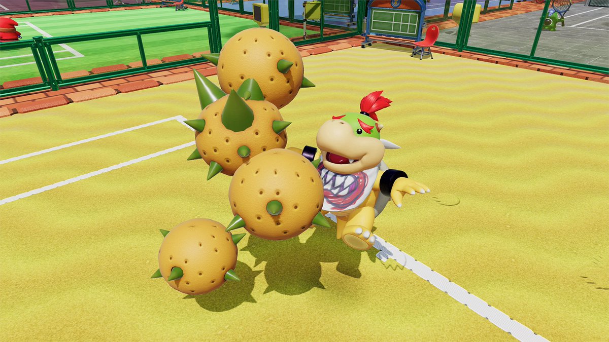 NintendoBrasil's tweet photo. A quadra está esquentando!

Qual raquete eufórica você tem usado em #MarioTennisFever? Jogue em português do Brasil! https://t.co/JLhSGU87eY