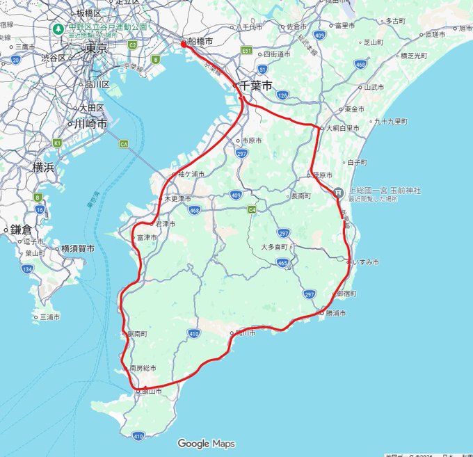"電車の移動中は作業が捗る"という事に気付いたので実は今日、一日中電車に乗ってたら進捗はどうなるのか??を検証してきた

検証に利用したのは千葉の房総半島
船橋からスタートしてぐるっと一周してきた

だいたい8時間くらいでネームは14p完成
普段6pペースでやってるのでかなり良い結果だと思う 