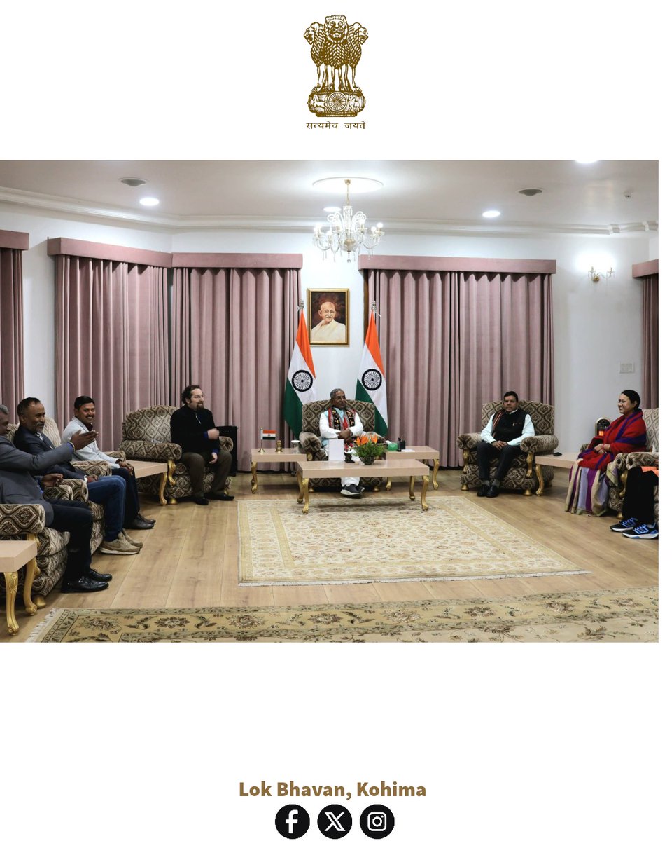 LokBhavanKohima's tweet photo. Hindi Professors from various universities who participated in the Hindi seminar organised by Nagaland University called on the Hon’ble Governor of Nagaland, Nand Kishore Yadav, at Lok Bhavan, Kohima. https://t.co/9TKnBv4DxM