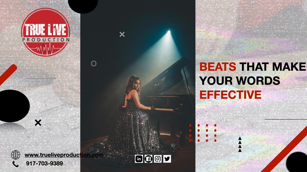 A song without a perfect beat would have a hard time attracting the maximum number of listeners.

You need a beat to make your words irresistible and hypnotizing. Find a wide range of music beats at True Live Production to match your lyrics.

Visit us: trueliveproduction.com