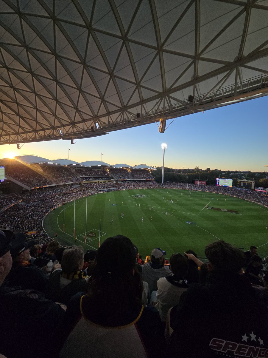 joflake's tweet photo. kinda crazy first game to attend at adelaide oval up the fucking pups 🥳 https://t.co/y95wfQMXOZ