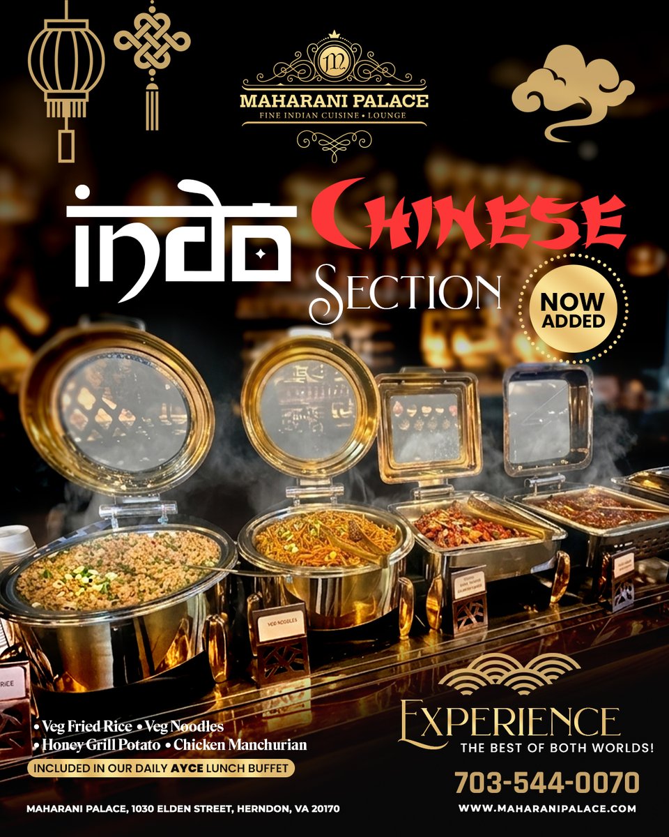 𝐃𝐚𝐢𝐥𝐲 𝐋𝐮𝐧𝐜𝐡 𝐁𝐮𝐟𝐟𝐞𝐭 𝐉𝐮𝐬𝐭 𝐆𝐨𝐭 𝐚 𝐅𝐥𝐚𝐯𝐨𝐫 𝐔𝐩𝐠𝐫𝐚𝐝𝐞! 📷📷
Experience the perfect fusion of flavors with 𝐨𝐮𝐫 𝐈𝐧𝐝𝐨-𝐂𝐡𝐢𝐧𝐞𝐬𝐞 𝐒𝐩𝐞𝐜𝐢𝐚𝐥𝐬, 𝐧𝐨𝐰 𝐚𝐝𝐝𝐞𝐝 𝐭𝐨 𝐭𝐡𝐞 𝐃𝐚𝐢𝐥𝐲 𝐋𝐮𝐧𝐜𝐡 𝐁𝐮𝐟𝐟𝐞𝐭 𝐚𝐭 𝐌𝐚𝐡𝐚𝐫𝐚𝐧𝐢