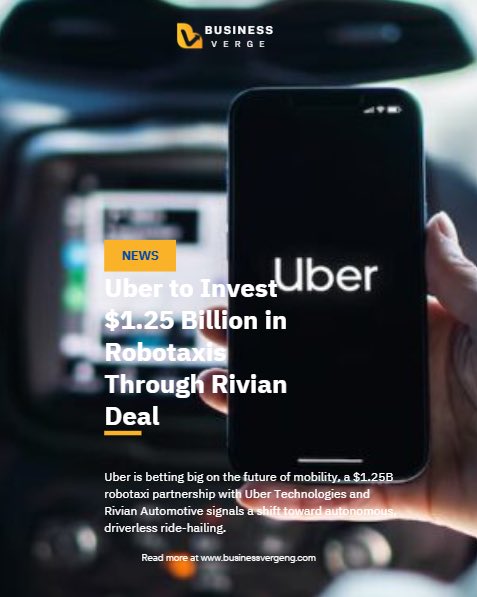 businessvergeng's tweet photo. Uber is doubling down on the future of mobility with a bold $1.25B bet on autonomous driving. Partnering with Rivian, the ride-hailing giant plans to roll out up to 50,000 robotaxis by 2031 starting with 10,000 fully autonomous vehicles in 2028.

https://t.co/ETa6WAUf4V https://t.co/G9OcWcehXv