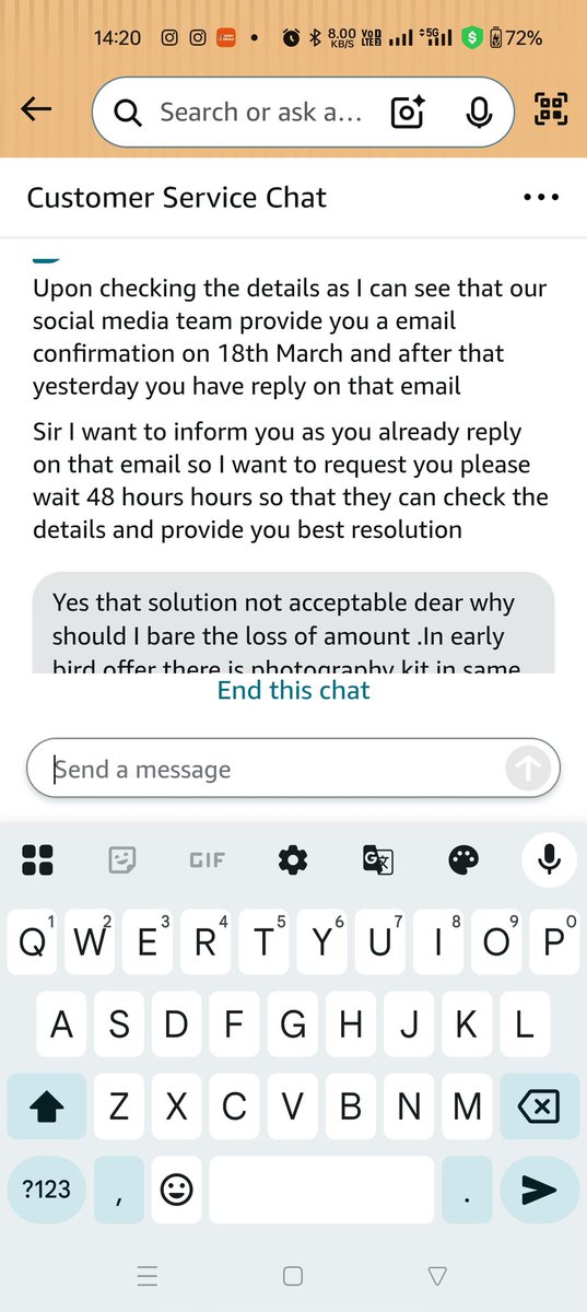sacraw's tweet photo. @AmazonHelp Here the marry-go round start , social media team told me to connect with via link and in link executive told social media team reply to u in mail. Passing the ball and mental harrasment . https://t.co/nwm66DUkhv