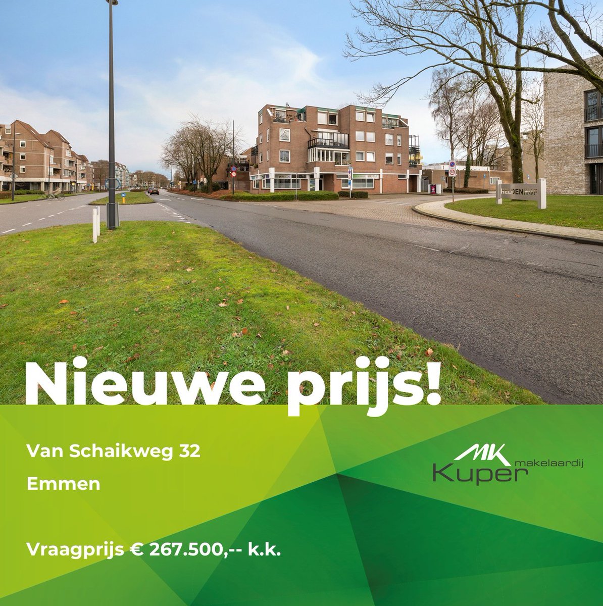 MakelaarKuper's tweet photo. Dit leuke appartement in een kleinschalig complex in het centrum van Emmen heeft sinds vandaag een nieuwe vraagprijs. Wellicht is het nu interessanter voor u. Kom gerust eens kijken! Maak een afspraak via 0591 612120 / info@makelaardijkuper.nl. Tot gauw! https://t.co/u8aSYIkSA2