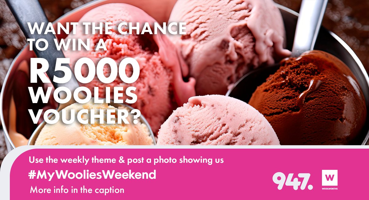 947's tweet photo. How does Woolies add flavour, ease or joy to your weekend plans? Share a pic of your Woolies weekend haul, include #MyWooliesWeekend in your caption and tag @woolworths_sa &amp; @947Joburg for a shot at a R5 000 Woolies voucher!

Ts &amp; Cs on https://t.co/jEK14oSKY9 https://t.co/hw4XKznwgp
