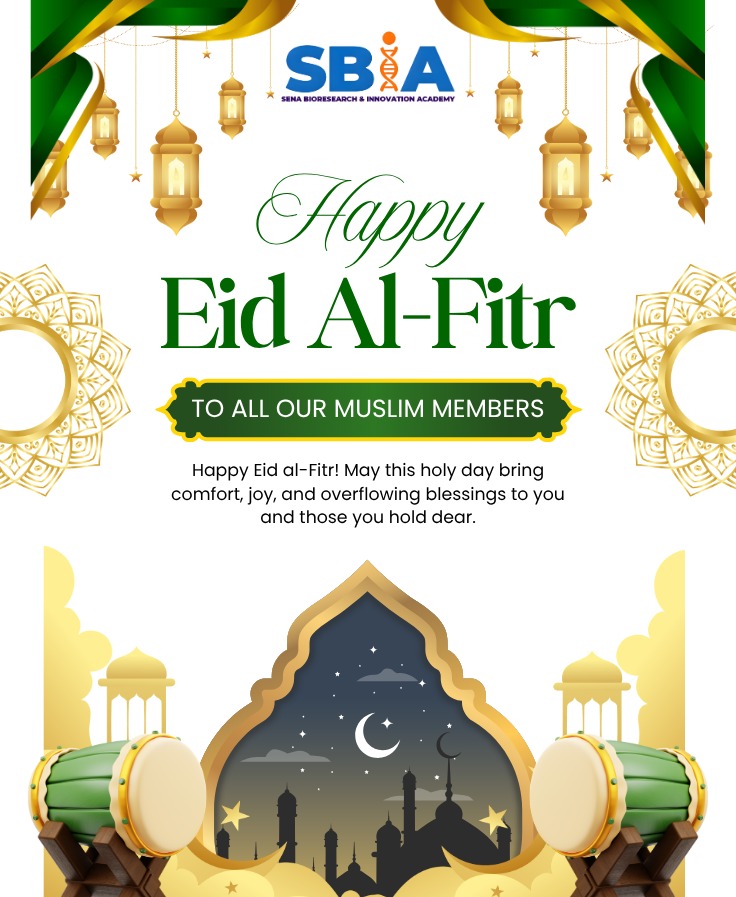 SBIA_gh's tweet photo. The SBIA family wishes all muslim members a joyous Eid al-Fitr!
May this holy day bring overflowing blessings to you and your loved ones
May Allah accept prayers and fill your home with happiness.
May Allah grant the ummah ease ๐คฒ๐ผ
#SBIA #EidMubarak #Biofutures https://t.co/ip3vD0X3Cc