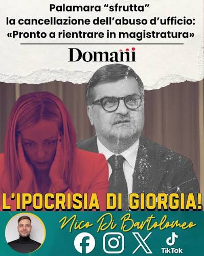 SenatoreF's tweet photo. La vergogna #meloni sul caso #Delmastro "doveva stare +accorto" si x non farsi sgamare Sono senza scrupoli 
fanno affari con mafiosi , in massa a #VotareNo.La riforma sfascia #giustizia un salva corrotti "chi sbaglia Paga"reintegrano #Palamara,
#sorteggio truffa prossimo "Laico" https://t.co/taPiB2XVIr