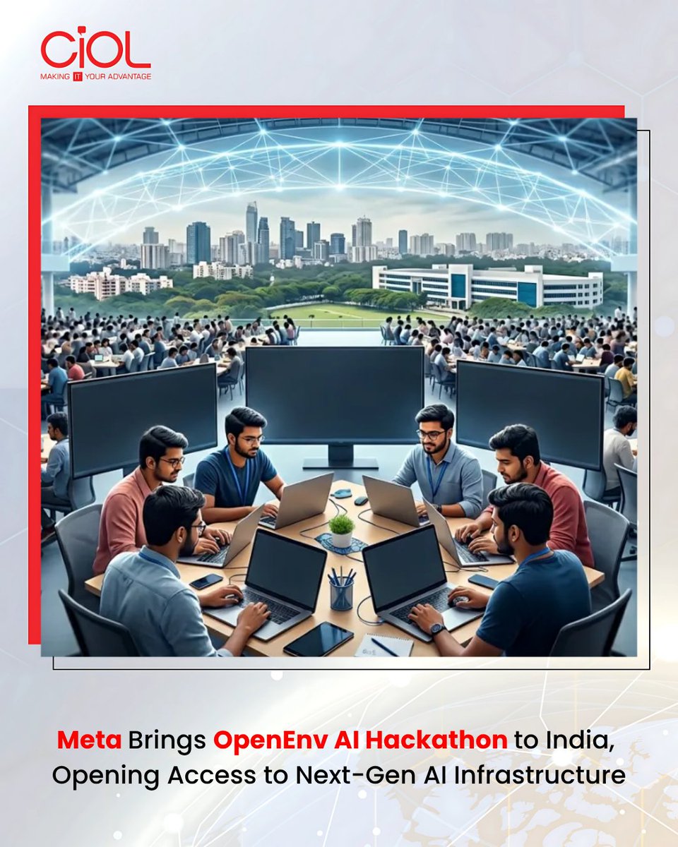 CiOL_News's tweet image. Meta launches OpenEnv AI hackathon in India with Scaler, Hugging Face, and PyTorch, enabling developers to build real AI environments and access hiring opportunities. @Meta @huggingface @PyTorch 

By Manisha: ciol.com/news/meta-brin…

#Ciol #Meta #nextgenAI #AI #AIinfra #openEnv