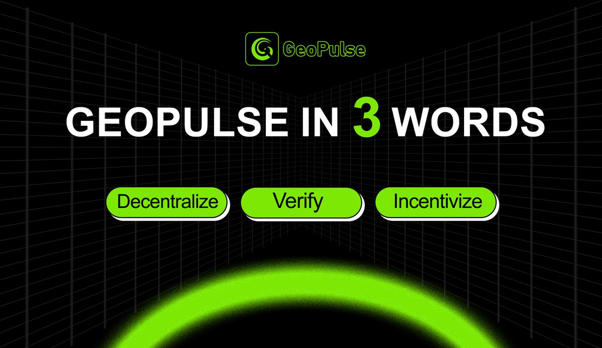 GeoPulse_'s tweet photo. 📍 GeoPulse in 3 words:
Decentralize. Verify. Incentivize.
That’s how we turn location into a new digital asset.
#GeoPulse #DePINMantra https://t.co/pS18F9QOKZ