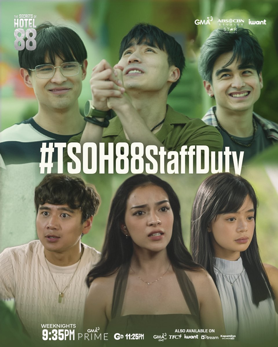May lihim bang tuluyang mabubunyag? 👀
Official hashtag: #TSOH88StaffDuty

#TheSecretsOfHotel88 | 9:35 PM on GMA | 11:25 PM on GTV
Also available on Kapuso Stream, GMA Pinoy TV, TFC, and iWant.