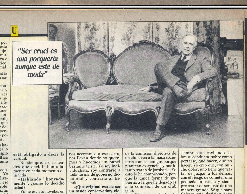 Bioy Casares, entrevistado por Any Ventura, en El Periodista, noviembre de 1984.
