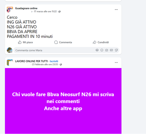 ForVad72's tweet photo. Aprire un conto corrente per 50–100€ sembra un lavoretto veloce.

In realtà è l’ingresso nel sistema dei money mule.

Un meccanismo chiave nelle truffe online.

Thread 👇
#MoneyMule #TruffeOnline #facebook #telegram https://t.co/VLWt3Hz962