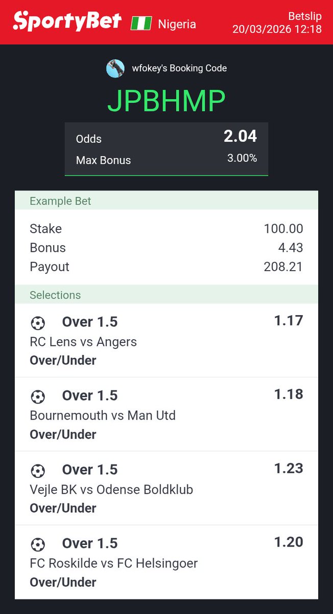Okechukwu_odd's tweet photo. 2 Odd

Day 2 roll over..

Gamble responsibly https://t.co/u6Ij5b33cC
