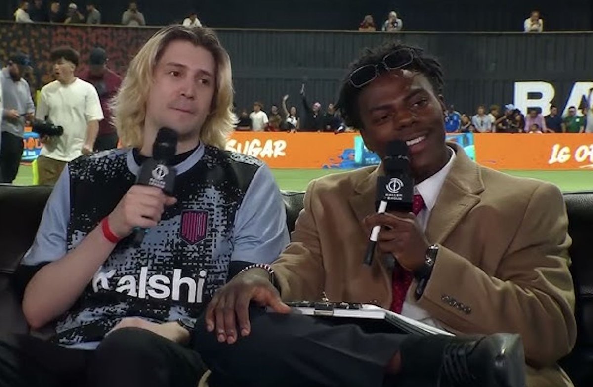 Dexerto's tweet photo. IShowSpeed's team, Speed United, beat fellow streamer xQc's Glitch FC 7-2 in their first Baller League USA game https://t.co/fqR9vjTK9z