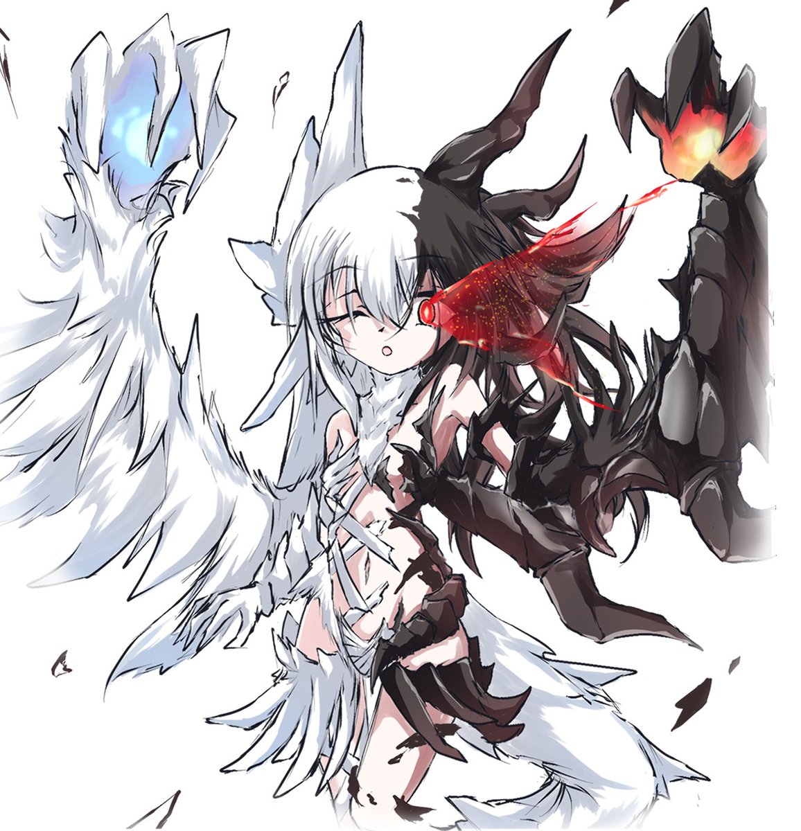 モンハンワイルズ、ゾシアの擬人化絵の追加描きました！！
ゾシアと言えば黒い状態も描かなきゃね