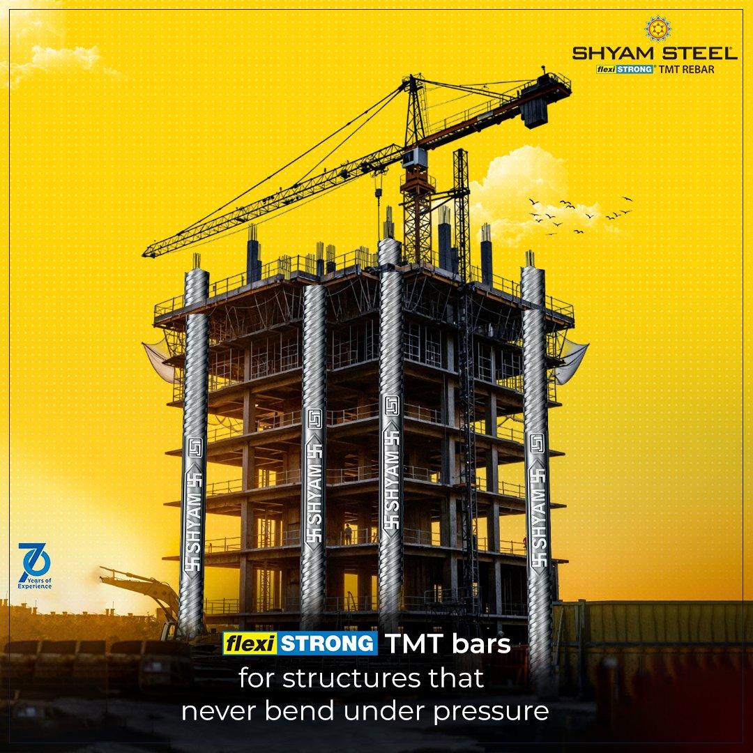 shyamsteel's tweet photo. Building a strong structure means choosing the right steel, which is why Shyam Steel TMT bars offer the perfect balance of strength and flexibility you can rely on. https://t.co/e9CnN2ev6C