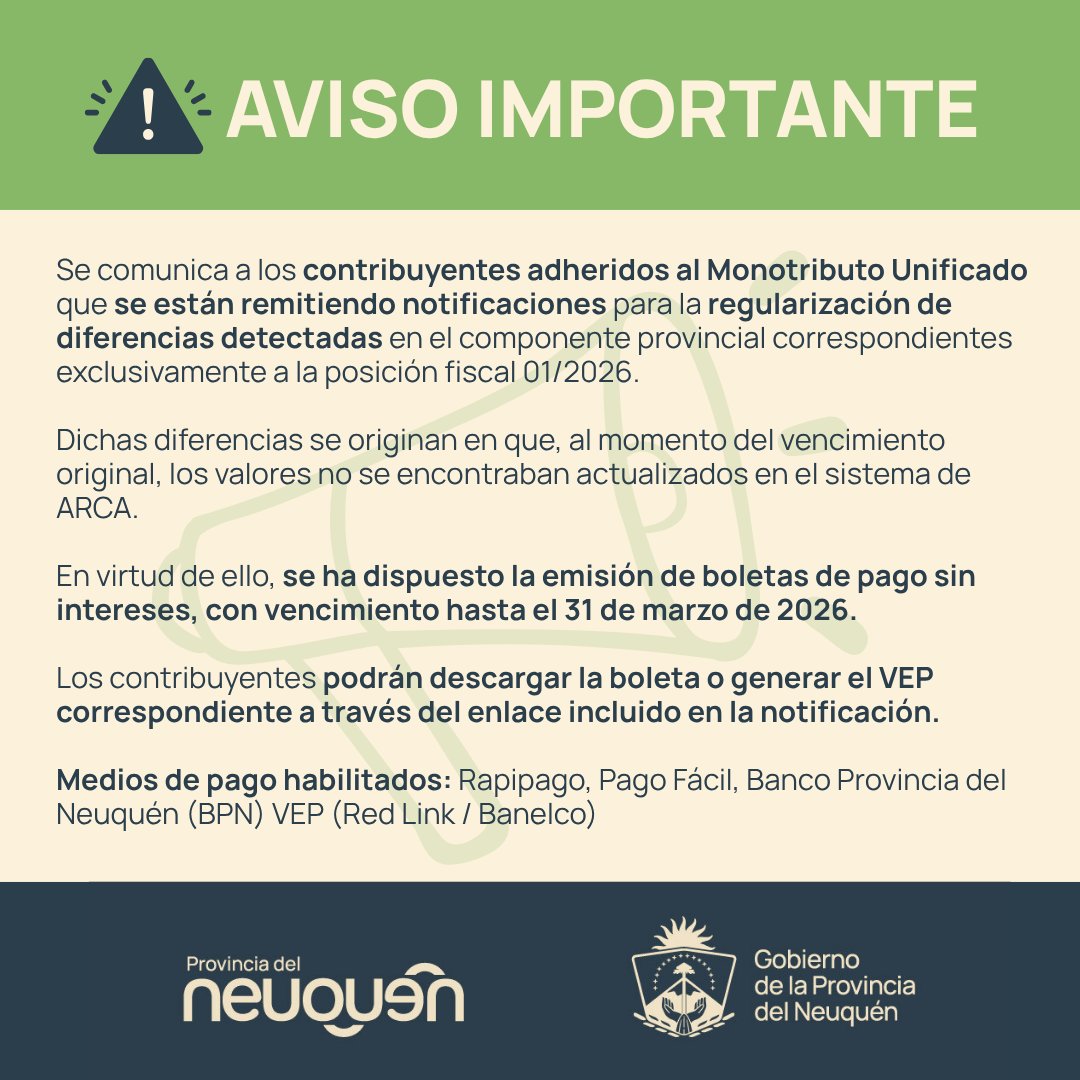 Dirección Provincial de Rentas Neuquén tweet media