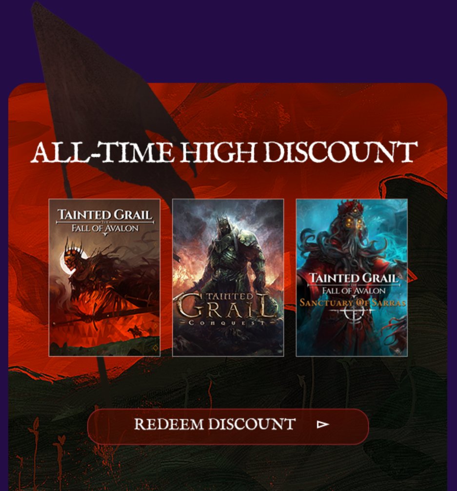 2 days left to redeem this discount code on GOG.com.

Tainted Grail Discounts                                                   

Discount code: X5UG4KPPK3YNRL7HLC

Follow this link: gog.com/redeem/X5UG4KP…