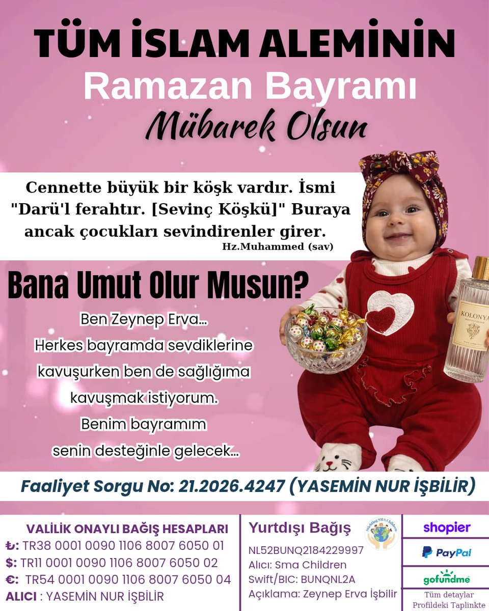 SmaZeynepErva's tweet photo. Zeynep Erva nin bayram harclıgı hazır mı? 🥰 desteklerınız  bıze güç veriyor sağolun 🤲 https://t.co/09kURFaTxX