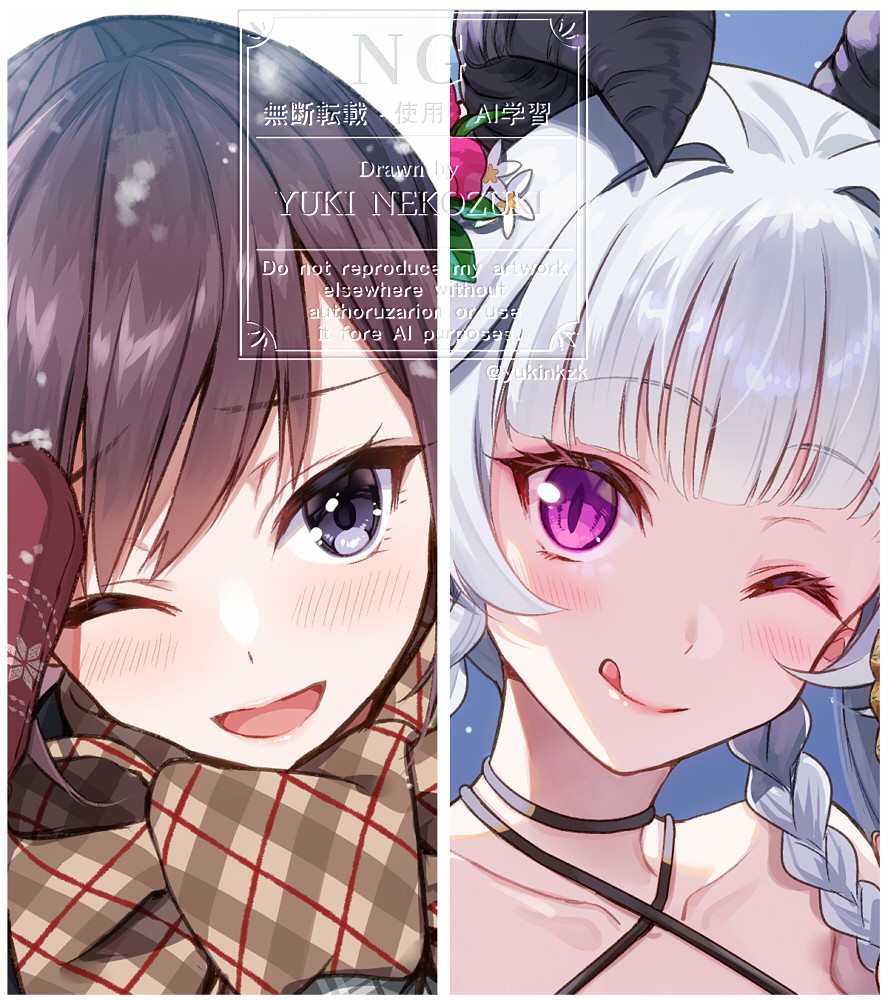 「鼻の穴描く絵柄と描かない絵柄どっちもあるけど、そもそも他のパーツの絵柄も変えてる」|猫月ユキ＊お仕事募集中のイラスト