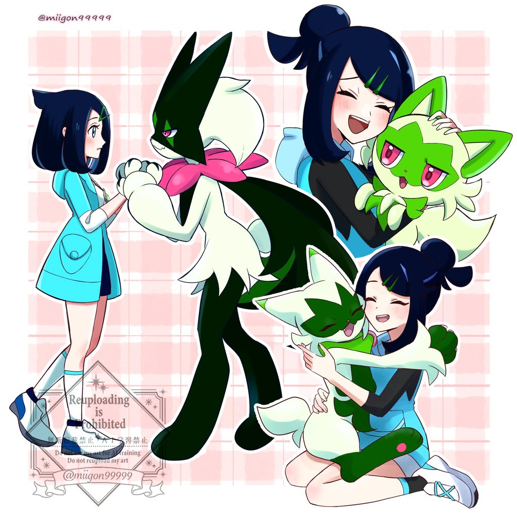 miigon99999's tweet photo. リコちゃんとニャオハ、ニャローテ、マスカーニャ！
いつもと少し違う姿🍃
#anipoke https://t.co/pdGG6X1xMx