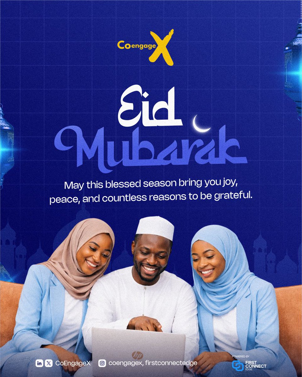 CoEngageX's tweet photo. After a month of devotion and discipline, Eid arrives as a day of celebration, gratitude, and togetherness. 🕊️✨ May the light of faith always shine upon you. #EidMubarak2026 #EidAlFitr

@AmRoyzino https://t.co/nu0IwuqBPH