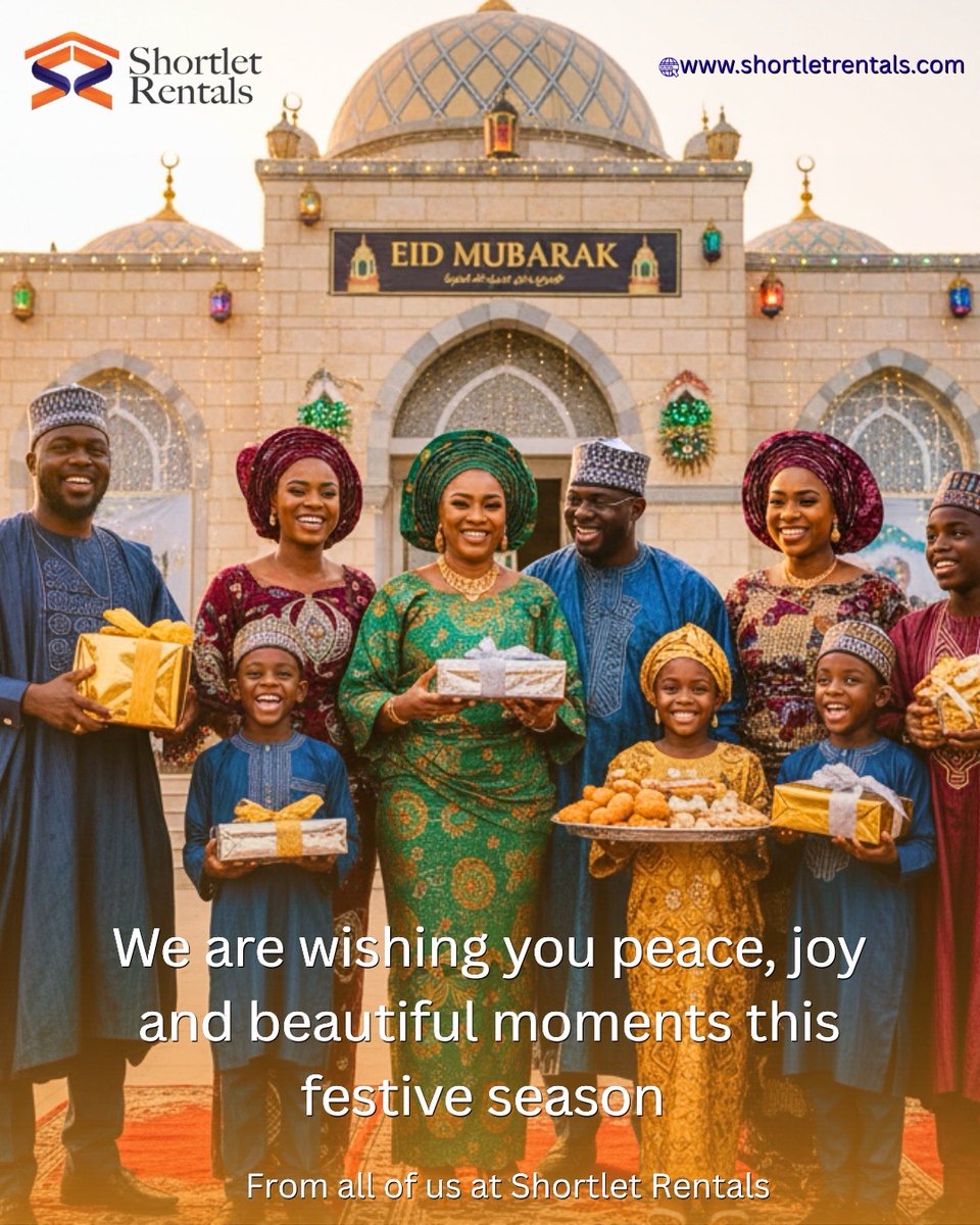 shortletrentals's tweet photo. Eid Mubarak 🌙✨

Wishing you peace, joy, and beautiful moments with your loved ones this festive season.
From all of us at Shortlet Rentals.

#eidalfitr 
#eidmubarak🌙 
#eid2026 https://t.co/h7fKqRlQTk