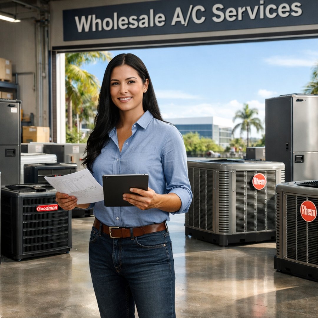 Miamiacservices's tweet photo. Where to Buy Wholesale Central AC in Broward County
https://t.co/UjYq5fAFMW

Quick Answer

Where to buy wholesale  central AC in Broward County usually means finding a trusted South  Florida source where homeowners can purchase a brand-new Goodman or  Rheem central air system at transparent, factory-direct pricing before  hiring a licensed HVAC contractor for installation. For many Broward  County homeowners, this creates a smarter way to compare equipment cost,  SEER2 efficiency, refrigerant type, and long-term cooling value without  relying only on one bundled contractor quote.

Broward homeowners searching for  wholesale central AC usually want a trusted local source for Goodman and  Rheem systems before paying one full contractor markup. Wholesale A/C  Services helps homeowners across Pembroke Pines, Coral Springs,  Plantation, Miramar, Davie, and Hollywood compare central air equipment  pricing, SEER2 efficiency, and newer refrigerant options with more  clarity. For homeowners trying to buy wholesale central AC near me in  Broward County, this creates a smarter way to plan replacement before an  older system fails in South Florida heat and humidity.