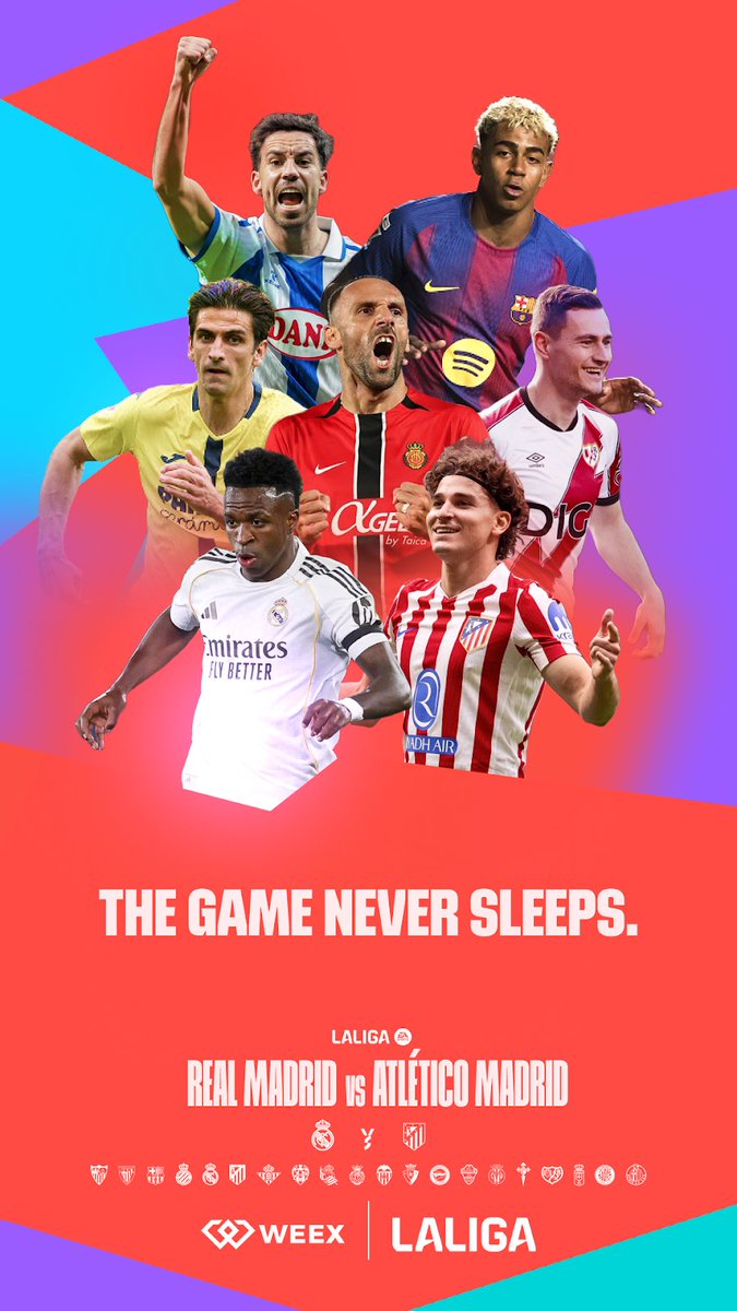 ⚔️ 王权捍卫 vs 铁血挑战

马德里德比，震撼降临！🔥
皇家马德里 vs 马德里竞技

是银河战舰延续华丽统治，还是床单军团用韧性改写秩序？⚽️

WEEX 与你一同见证马德里之巅！

#WEEX #LALIGA #MadridDerby #RealMadridAtleti #西甲