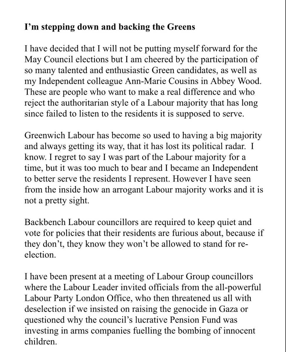 Greenwich Green Party tweet media