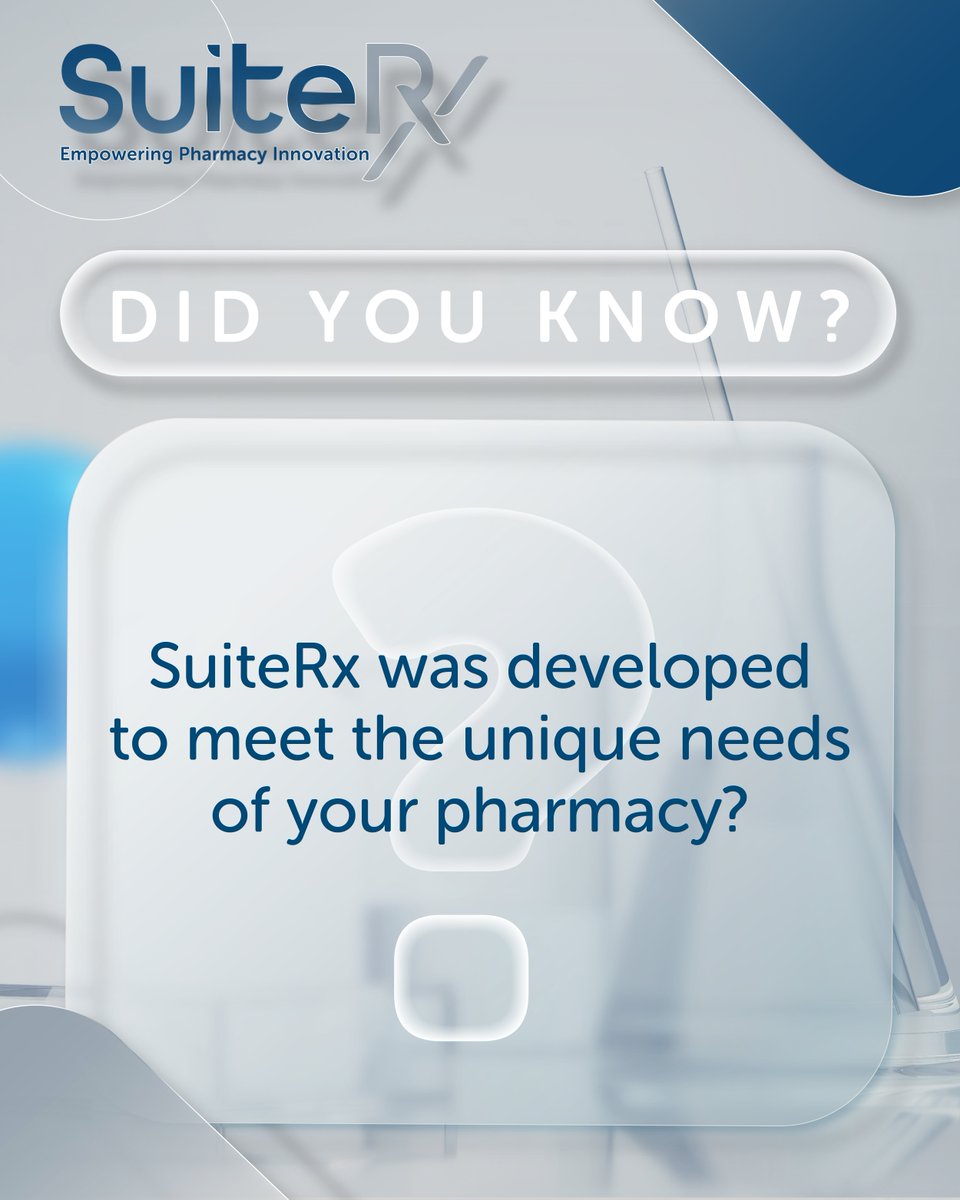 SuiteRx was shaped by real-world experience, where every second counts. We understand the daily pressures of dispensing, inventory &amp; patient care that's why we have designed the solution for the pharmacists of today.

#SuiteRx #DidYouKnow #pharmacysoftware #innovation