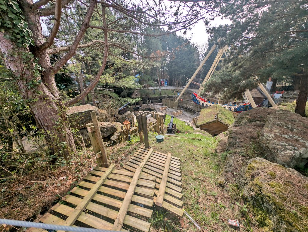 ChessingtonBuzz's tweet photo. As reported last week major changes for The Blue Barnacle queue line with an official closure of the ride until 3rd April 2026 whilst queue improvements take place and what looks like a change to the pond area

The goats left years ago sadly

#ProjectAnchor
#CWOAopeningday2026 https://t.co/edS3LaEpAV