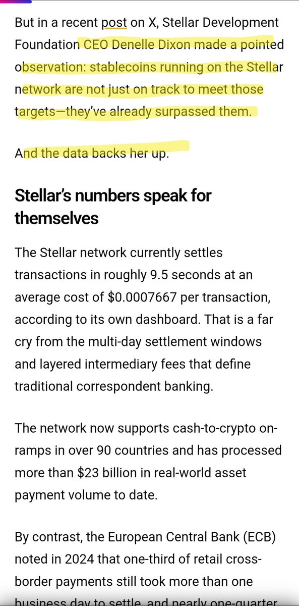 TifaniesweTs's tweet photo. G20 Targets vs Reality: #StellarNetwork Quietly Redefines Global Payments
Stellar processes transactions in ~9.5 seconds at just $0.0007, far surpassing the G20’s 1-hour and sub-3% cost targets for cross-border payments.

https://t.co/GwkZgZUZEb https://t.co/7dHwDRZLHT