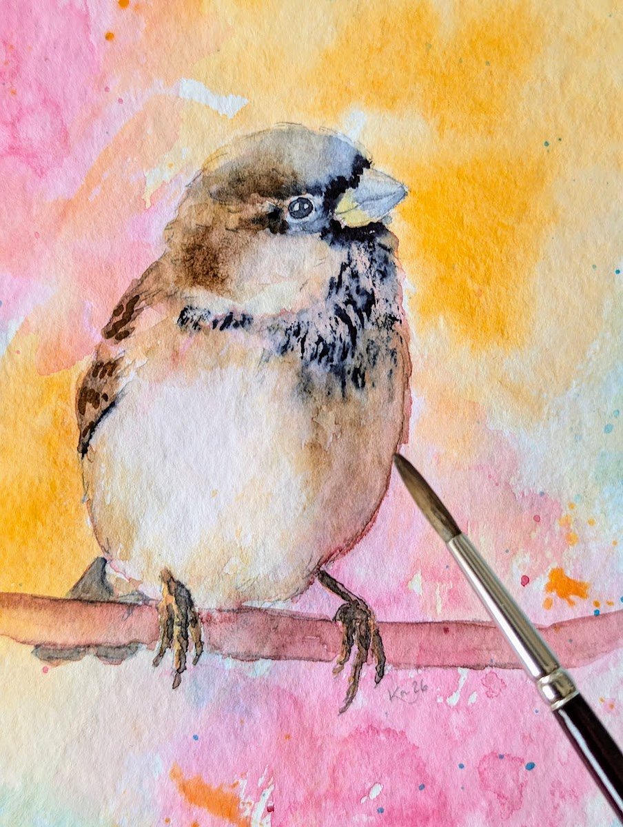 KarenKaspar1's tweet photo. Pünktlich zum heutigen Weltspatzentag fertiggestellt...
Freundliche Spatzen auf einem Ast Teil eins - handgemaltes Aquarell
--> https://t.co/EN8Po7MutP
#spatz #spatzen #sparrow #sperling #vogel #art #painting #aquarelle #birds #weltspatzentag #worldSparrowDay https://t.co/8Pe1P3QEyF