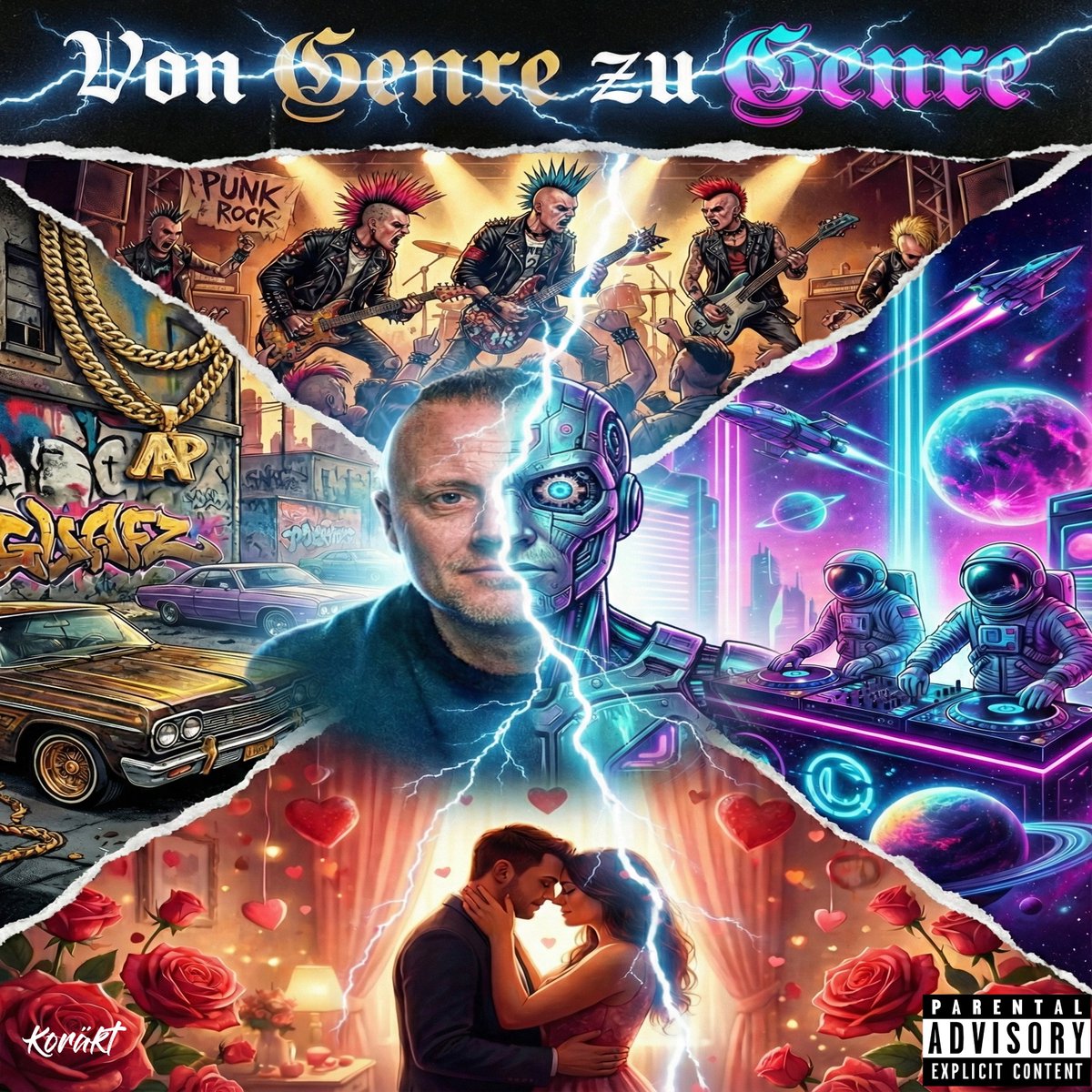 Out Now! 

Rap. Punkrock. Hardstyle. Alles auf einem Album.

Wer sagt, man muss sich festlegen?

„Von Genre zu Genre” - feat. brokenskankers &amp; dr.bug - 
Ab sofort überall zum streamen!

#VonGenreZuGenre #Koräkt #neuemusik