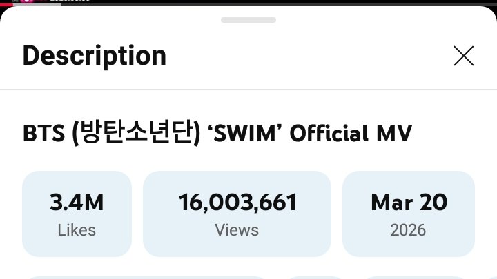 sleepinginsilk's tweet photo. SWIM MV has now surpassed 16M views on YouTube. https://t.co/pgbdLQi0oM
