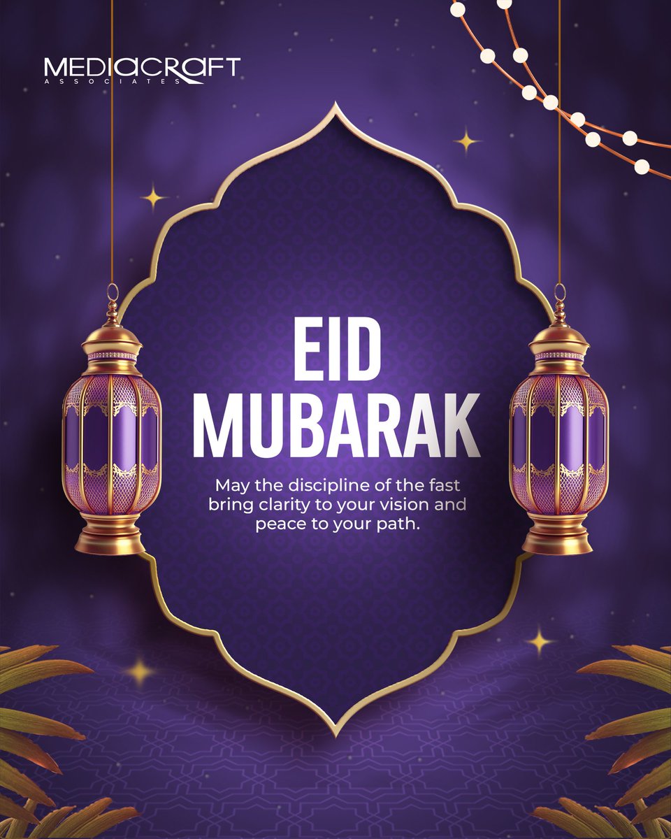 Mediacraft_PR's tweet photo. A season for reflection. A month for purpose.
May the discipline of the fast bring clarity to your vision and peace to your path.
#Mediacraft #eidmubarak https://t.co/pO2UmwDUVO