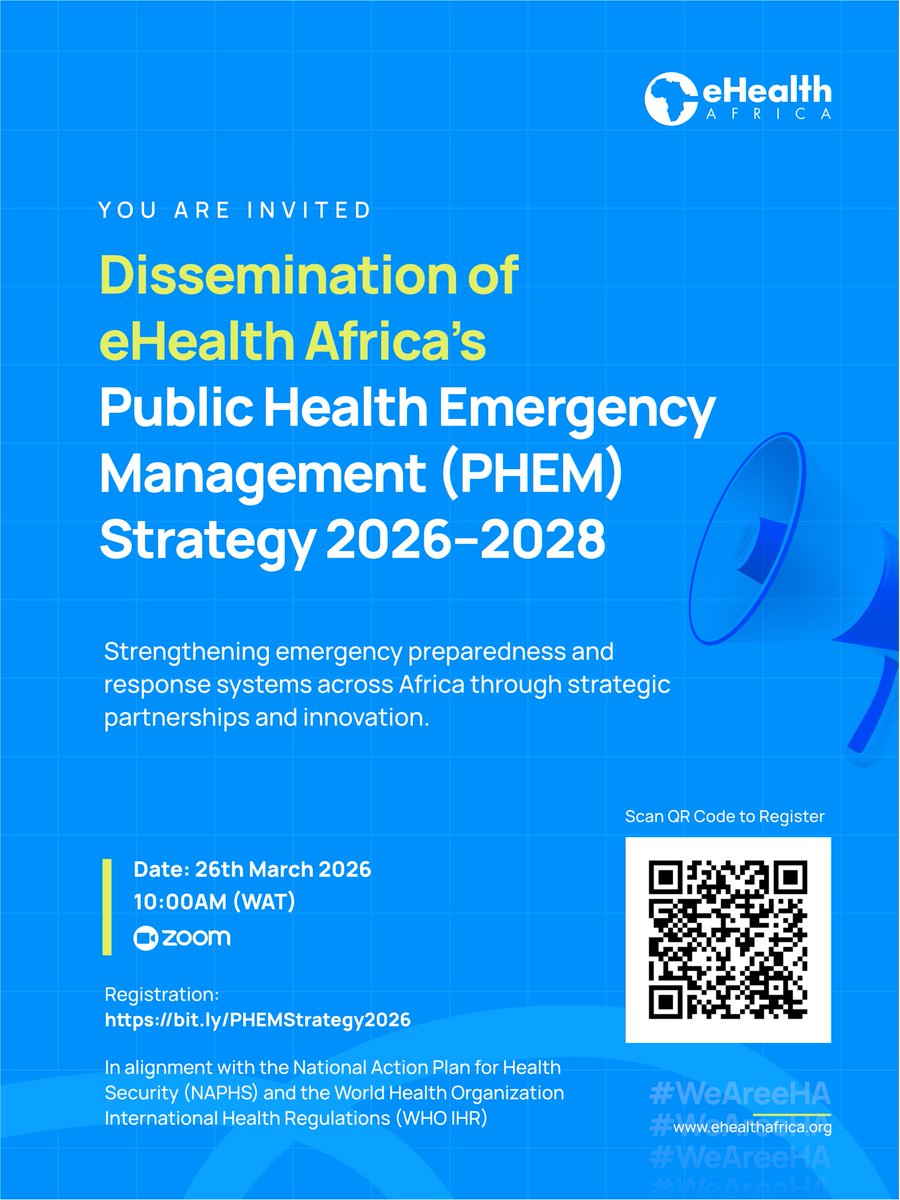eHA has developed a forward-looking Public Health Emergency Management (PHEM) Strategy for 2026–2028.

We invite government stakeholders, development partners, donors, academia, and private sector leaders to join us for the official dissemination of this strategic roadmap