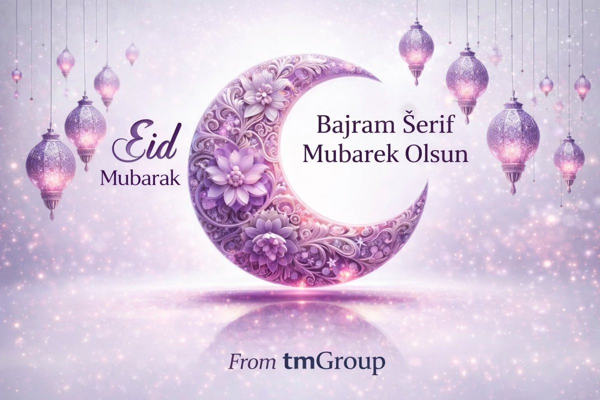 rudikesic's tweet photo. Eid Mubarak! Wishing all our clients, colleagues, partners, and contacts a peaceful and joyful Eid.

From all of us at tmGroup Ltd! 

Bajram Šerif Mubarek Olsun. 

#eidmubarak #happyeid #eid2026 https://t.co/Irdxkue002