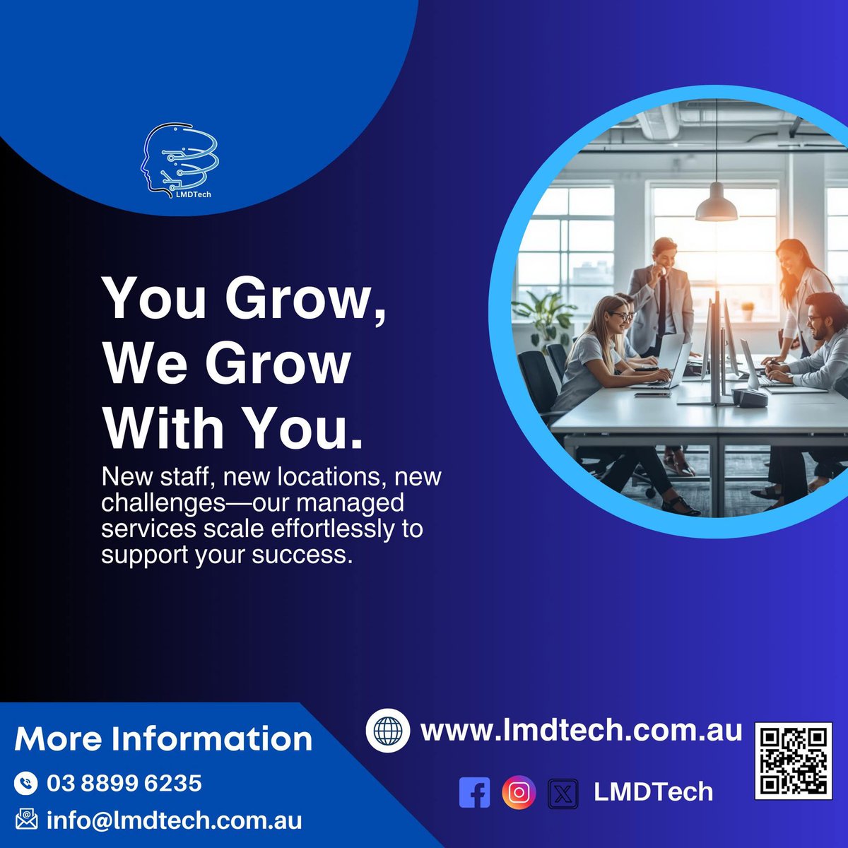 LmdTech's tweet image. Your business grows. Your IT should too.
From new staff to new locations, our managed services scale effortlessly to keep your operations running smoothly.

⚡ Support that grows with you.

#ManagedIT #ScalableIT #BusinessGrowth #ITSupport #LMDTech