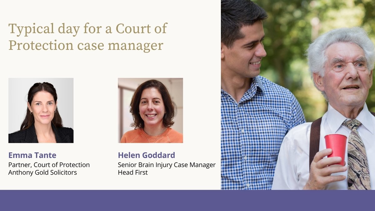 AnthonyGoldLaw's tweet image. What does a #CaseManager do day-to-day when working with #CourtofProtection clients?

Emma Tante &amp;amp; Helen Goddard from @Head_First_LLP discuss the realities of supporting clients, families &amp;amp; deputies. Register to access the full interview: lnkd.in/eqSsAAPa