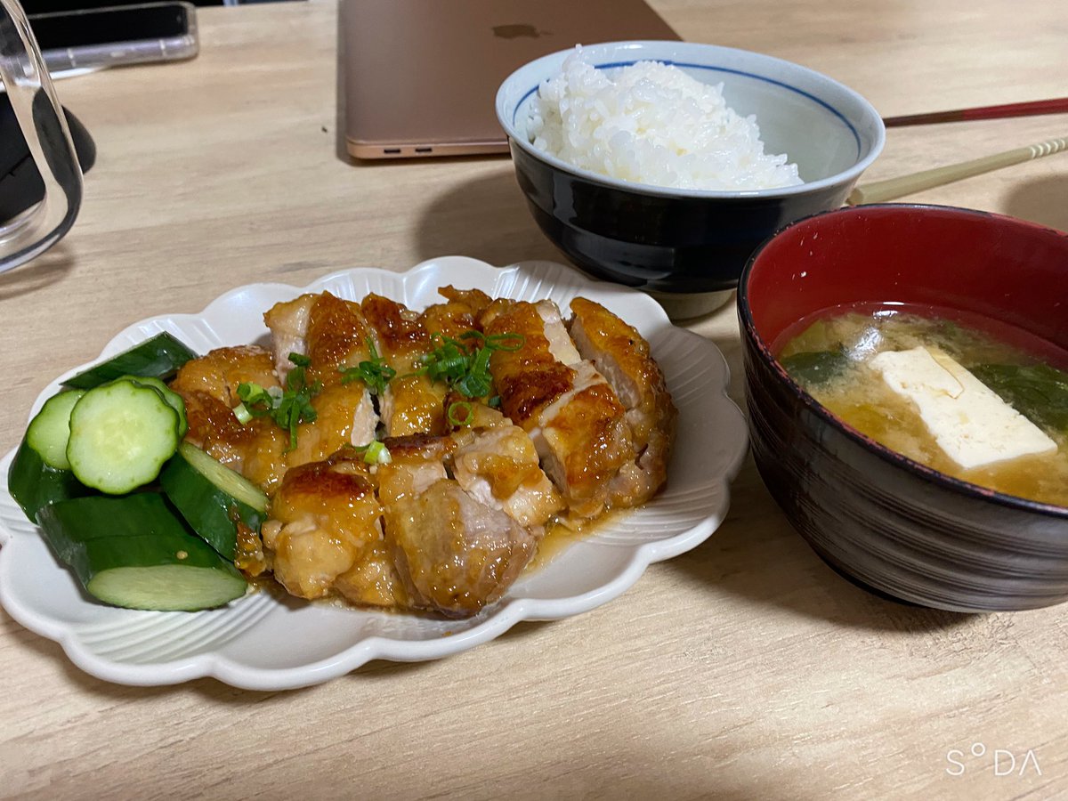 昨日の夕飯☺️旨かったぁ🥒